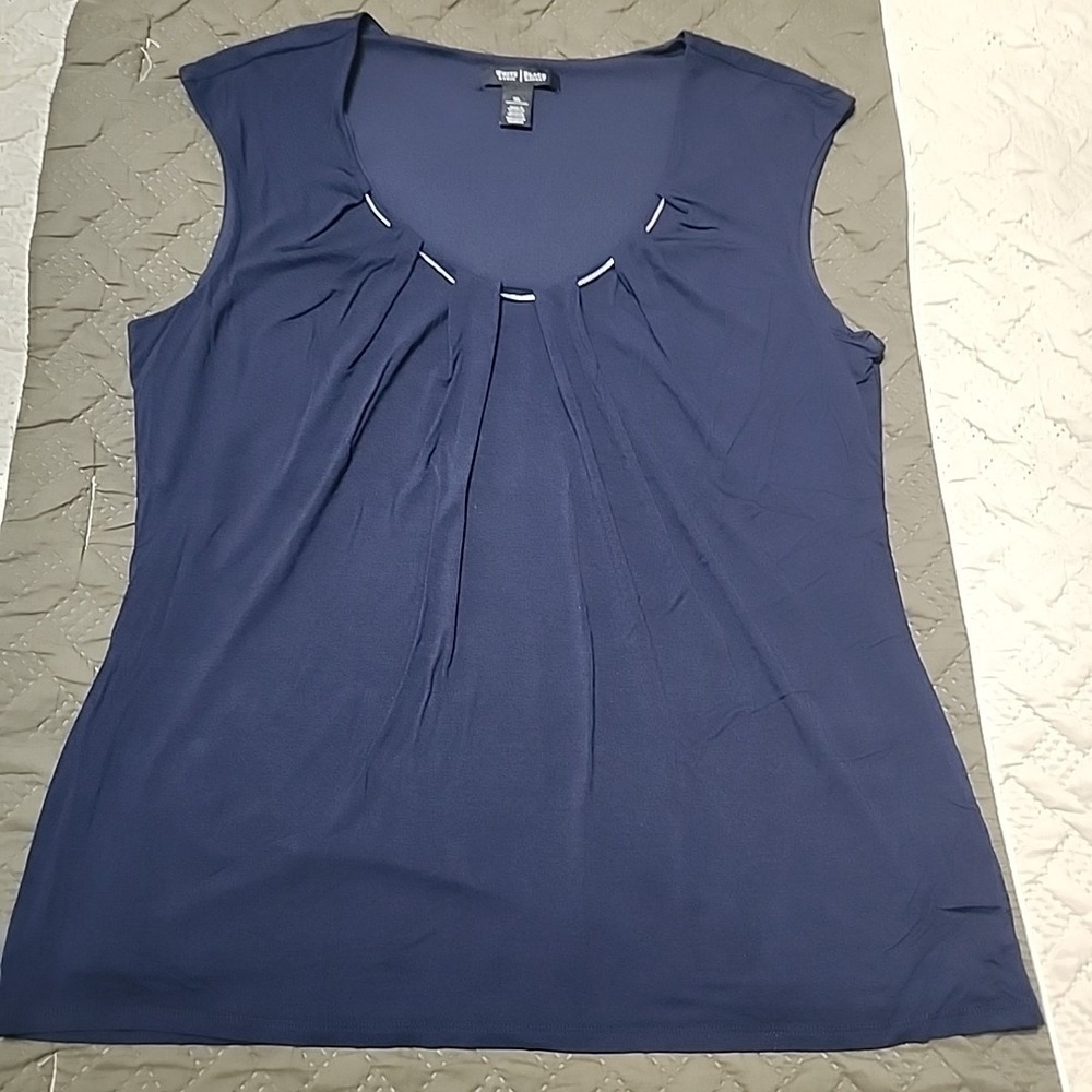 White House Black Market XL Large Navy Tank Lined Hardware Party Sexy Going Out